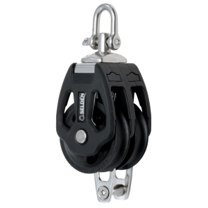 Polea doble con arraigo Seldén PBB 50 cabo max 12 mm