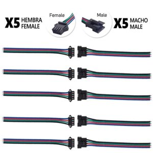 Conector Sm 4 Pines Con Cable 22 Awg – 5M/5H (Pack 10 Unidades) | Mejor Agarre Y Comodidad