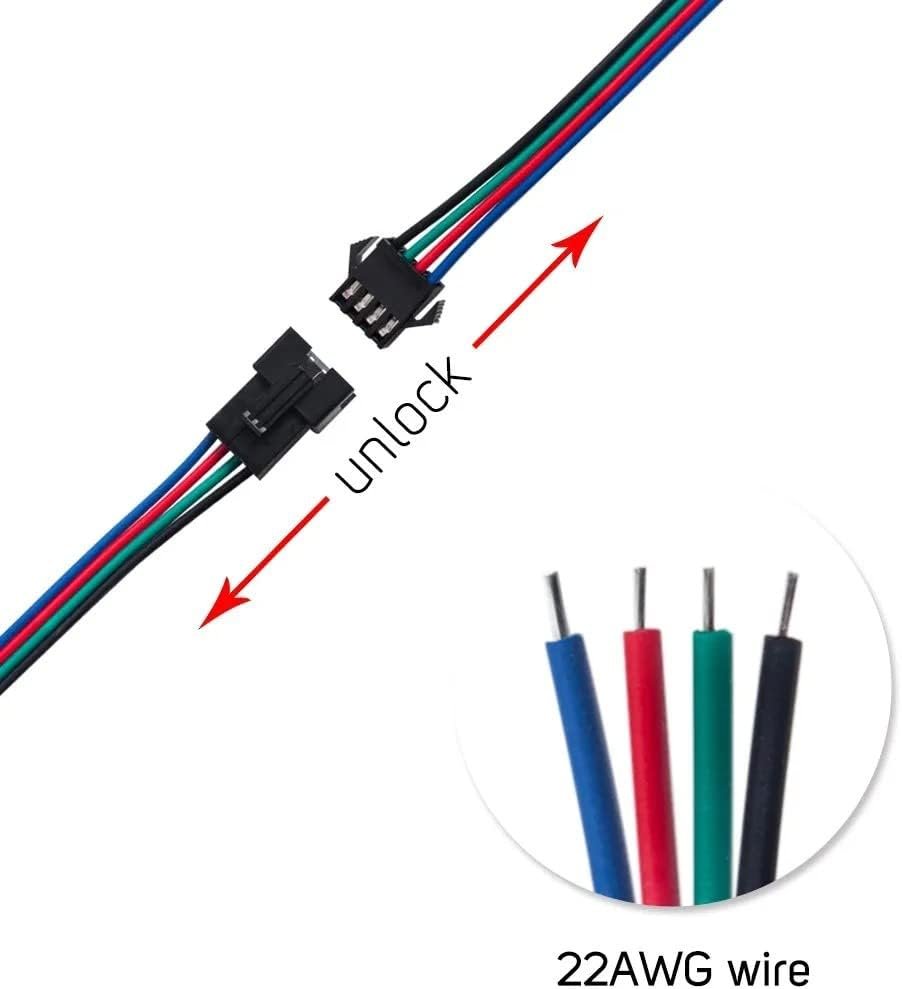 Conector Sm 4 Pines Con Cable 22 Awg – 5M/5H (Pack 10 Unidades) | Mejor Agarre Y Comodidad - Imagen 4