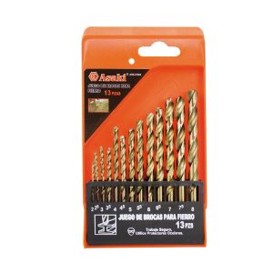 Juego de brocas para metal HSS (2-8mm) 13 pzas -acabado titanio