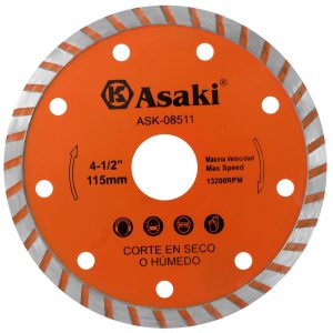 Disco diamantado turbo 4.5″ (115mm) húmedo/seco