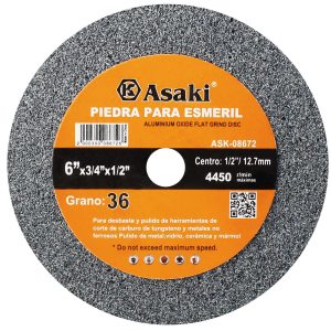 Piedra rueda abrasiva 6×3/4×1/2 a36