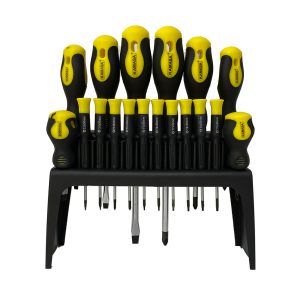 Juego desarmadores 18 pzas goma CR-V ****