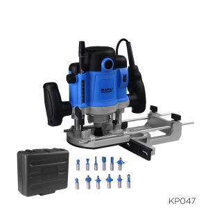 Ruteadora 1/4″ -1/2″ 1,600w +12 fresas/acc maletín