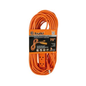 Extensión eléctrica tres tomás 75ft/22.5m