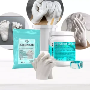Kit Escultura de Manos con Alginato y resina acrilica, haz tu Escultura de Manos sin esfuerzo con Alginato para Moldes ¡Crea tu propia escultura 3D!