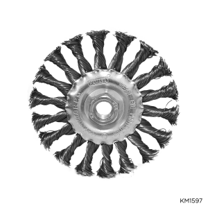 Escobilla de rueda 4.5″ acero trenzado rosca (m14)