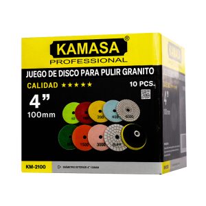 Disco para pulir granito 4″ pack X 10PZ premium KAMASA *****