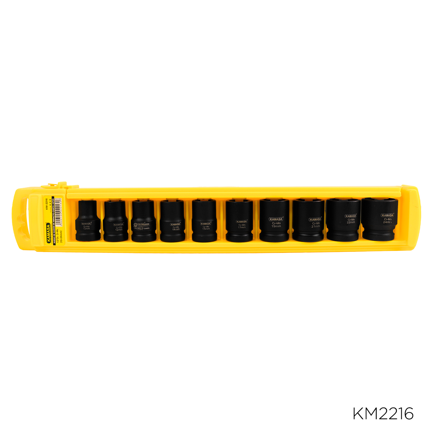 Juego de dados de impacto corto 1/2″Dr. 10PZS(10-24mm) CR-MO *****