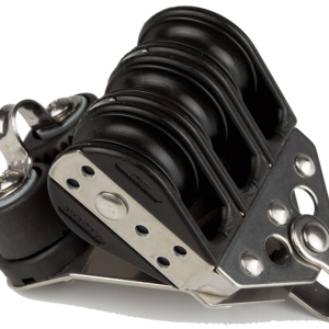 Polea triple con mordaza de 38 mm para cabos de 10 mm