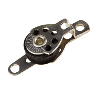 Polea plana roldana 17 mm para cabos de 5 mm