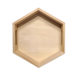 Bandeja hexagonal de madera