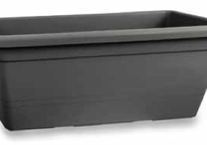 Jardinera de plástico inyectado color antracita ANTHEA 80 cm.