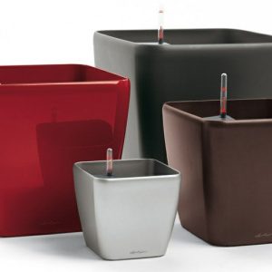 Hidrojardinera autoriego Lechuza Cuadro 28 cm. color blanco