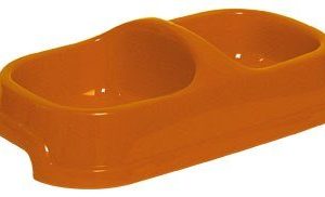 Comedero doble de plástico para perros y gatos 21.5cms
