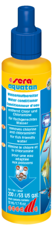 Acondicionador de agua del grifo para acuarios Sera Aquatan (50 ml.)