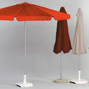 Parasol de aluminio con manivela. Lona lisa COLOR NARANJA medida 250 cm.ø modelo CARACAS