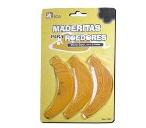 Maderitas para roedores con forma de plátano