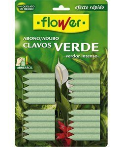Abono clavos para PLANTAS VERDES FLOWER (20 unidades) Efecto rápido – Nueva fórmula más resistente