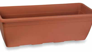 Jardinera de plástico inyectado color terracota NAXOS 80 cm.