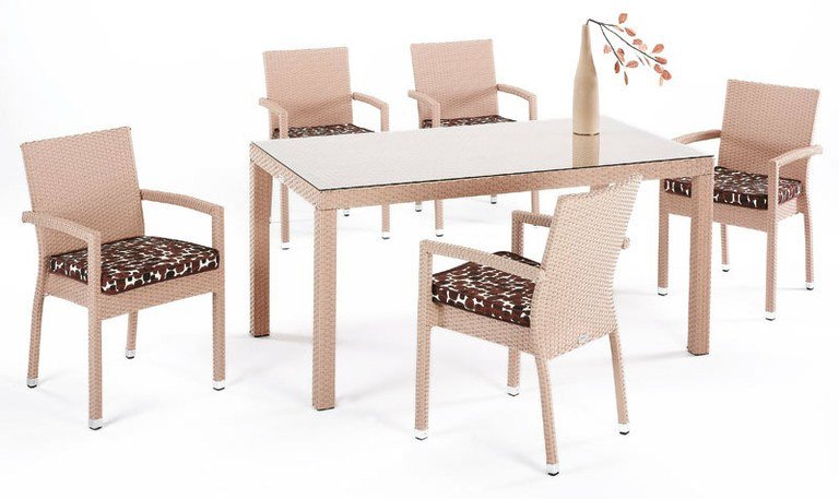 Conjunto Huitex 1 Mesa + 6 Sillones + 6 Cojines HUITEX ALODIA